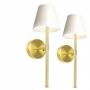 APLIQUE DE PARED RECARGABLE DE LATON PAQ DE 2 PIEZAS CON LUZ LED