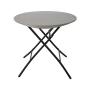 MESA PLEGABLE REDONDA DE JARDÍN 83.8 CM POLIETILENO GRIS
