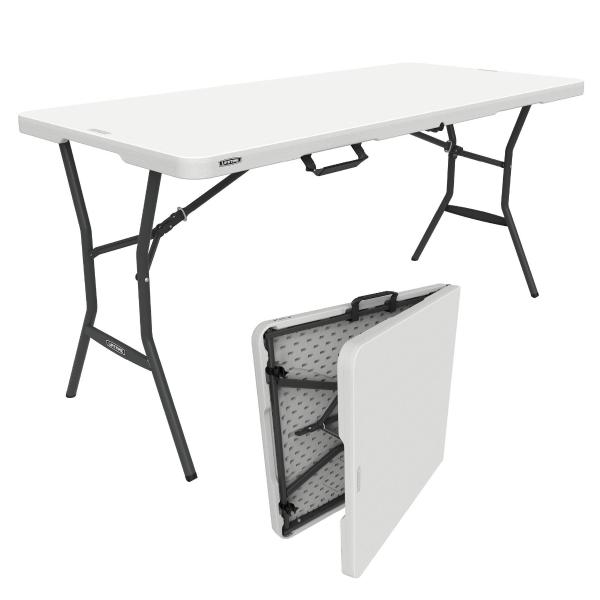 MESA PLEGABLE RECTANGULAR 180.9 CM POLIETILENO BLANCO