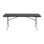 MESA PLEGABLE RECTANGULAR 183.8 CM POLIETILENO NEGRO