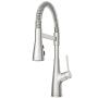 LLAVE PARA FREGADERO MONOMANDO ACERO INOXIDABLE CUELLO SEMI-PRO 18.6" PULL DOWN