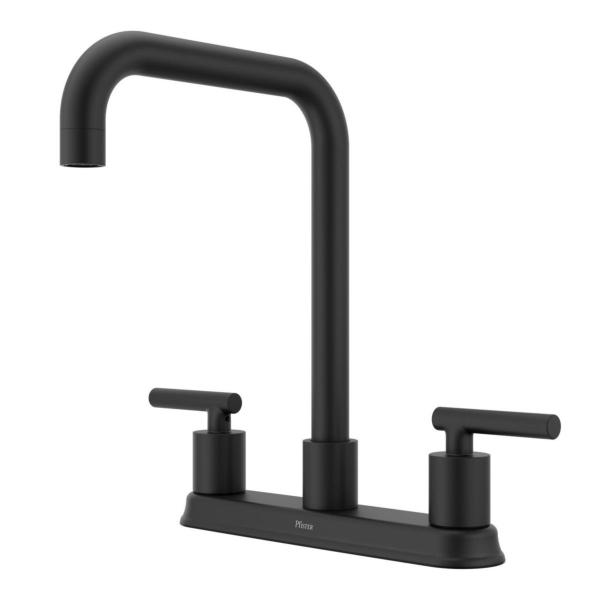 LLAVE PARA FREGADERO DUOMANDO NEGRO MATE CUELLO GIRATORIO 8" CONFORT