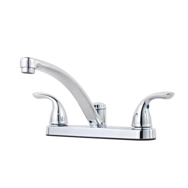 LLAVE PARA FREGADERO DUOMANDO CROMO PULIDO CUELLO BAJO 8" CUERPO LATÓN