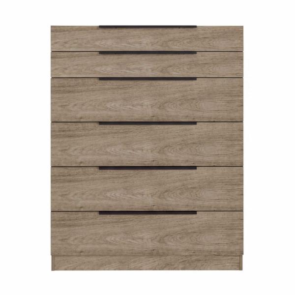 CAJONERA MELAMINA 101 X 80 X 45 CM NOGAL CLARO 6 CAJONES PARA RECÁMARA