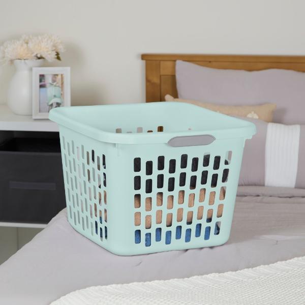CESTO PARA LAVANDERIA 53L VERDE MENTA 49X47X32.3CM