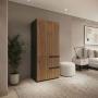 CLÓSET MDP CON MELAMINA MODULAR 180 X 80 X 50 CM CAFÉ CON 2 CAJÓNES Y 2 PUERTAS