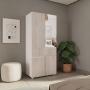 CLÓSET MDP CON MELAMINA MODULAR 180 X 80 X 50 CM BEIGE CON ESPEJO Y 1 CAJÓN Y 4 PUERTAS
