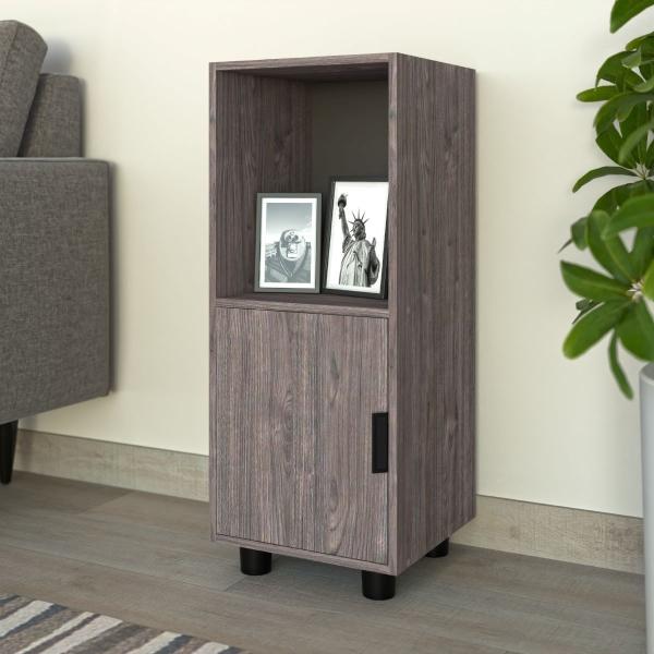 ORGANIZADOR DOS CUBOS CON PUERTA GRIS ZALINO 75X30X30 CM