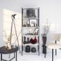 ESTANTE MADERA Y METAL 6 NIVELES 62 X 30 X 172.4 CM MULTIUSOS BLANCA