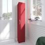 PLAYCON GABINETE DUBLIN ALTO Y ESTRECHO 5 COMPARTIMENTOS PUERTA CON JALADERA METALICA VERSATIL ROJO