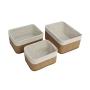 SET 3 GAVETAS ORGANIZADORAS 32 X 25 CM BAMBÚ CAFÉ BEIGE