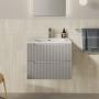 MUEBLE PARA BAÑO FLOTANTE VELMAR DE 23" GRIS MADERA CONTRACHAPADA CON LAVABO