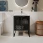 MUEBLE PARA BAÑO DE PISO VITORIA 23" CAFÉ MADERA CONTRACHAPADA CON LAVABO