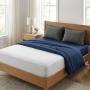 COMBO DICASA QUEEN SIZE PROTECTOR ULTRA + SABANAS SOFTY AZUL MARINO + ALMOHADA 2-PACK