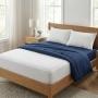 COMBO DICASA MATRIMONIAL PROTECTOR ULTRA + SABANAS SOFTY AZUL MARINO + ALMOHADA FROSTY 2
