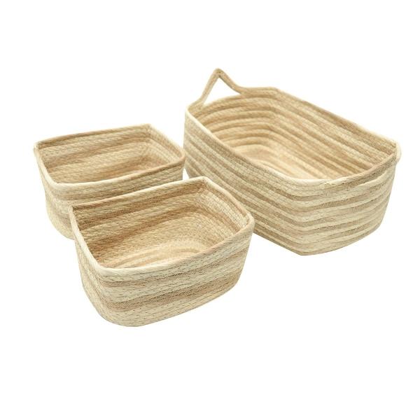 SET 3 GAVETAS ORGANIZADORAS RECTANGULAR 32 X 22 X 12.5 XCM PAPEL CAFÉ