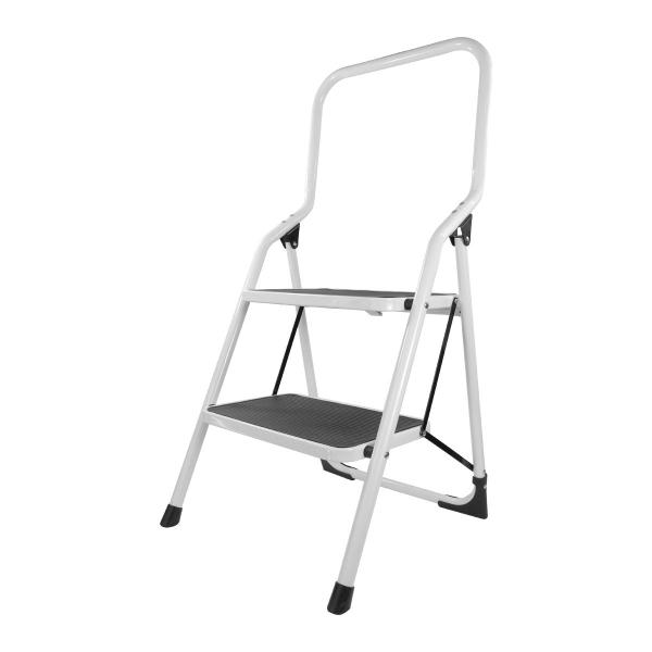 ESCALERITA DE ACERO 2 PELDAÑOS BLANCA