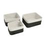 SET 3 GAVETAS ORGANIZADORAS RECTANGULAR DIFERENTES MEDIDAS BAMBÚ NEGRO Y BEIGE