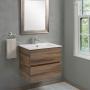MUEBLE PARA BAÑO FLOTANTE ARUMA 24" CAFÉ NOGAL MDF CON LAVABO
