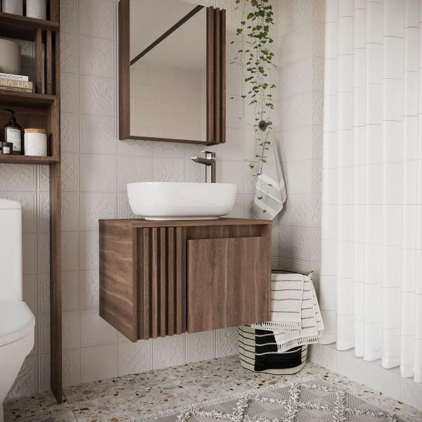 MUEBLE PARA BAÑO FLOTANTE 24" 1 PUERTA COLOR MILAN MDP