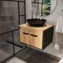 MUEBLE INFERIOR DE BAÑO FLOTANTE 24" 2 PUERTAS WENGUE MDP