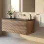 MUEBLE PARA BAÑO FLOTANTE RENNES 32" NOGAL MDF CON LAVABO NEGRO