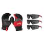 COMBO DE GUANTES ANTIVIBRACIÓN Y 3 LENTES OSCUROS ANTI RAYADURAS