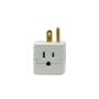 ADAPTADOR PARA 3 DISPOSITIVOS 125V CON 3 SALIDAS CON CONEXIÓN A TIERRA DE PLÁSTICO BLANCO