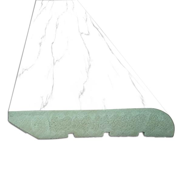 ZOCLO VINÍLICO DE LUJO BLANCO TIPO MARMOL 6 CM X 2.4 M