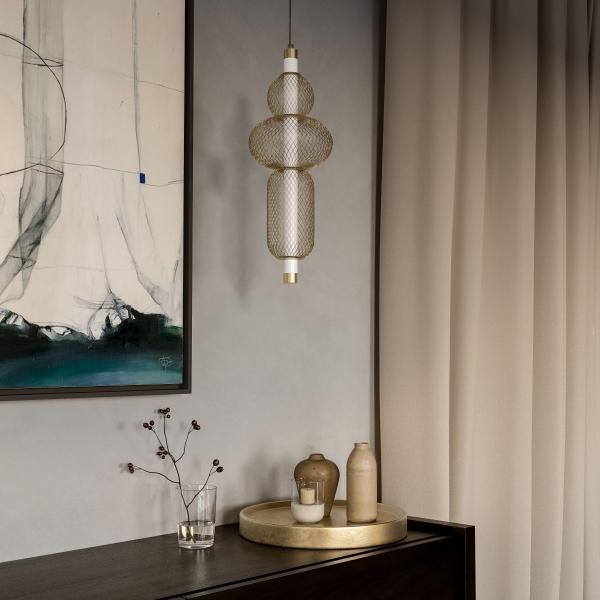 LÁMPARA COLGANTE LED LERIDA ORO NEGRO