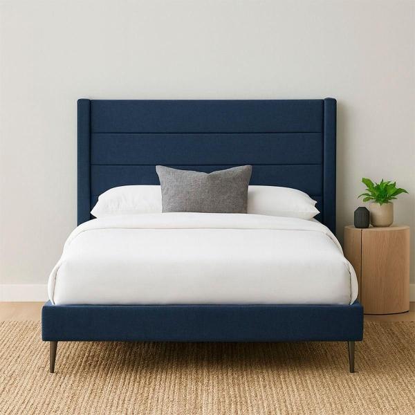 CABECERA QUEEN SIZE DICASA LUGO AZUL + BASE CAMA SLIM