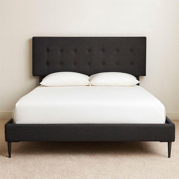 CABECERA QUEEN SIZE DICASA BILBAO NEGRO + BASE CAMA SLIM
