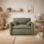 SILLÓN INDIVIDUAL 1 PERSONA COSMO TELA VERDE PLOMO