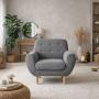 SILLÓN INDIVIDUAL 1 PERSONA SELEN TELA GRIS OXFORD