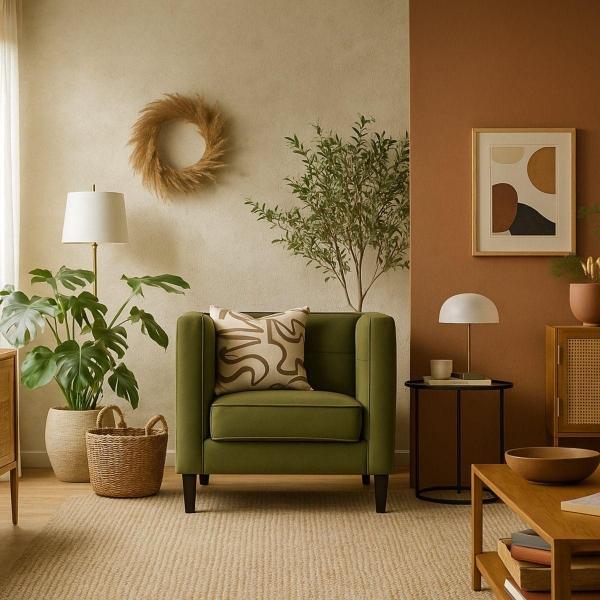 SILLÓN INDIVIDUAL 1 PERSONA MADISON TELA CHENILLE VERDE GRASS