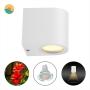 LÁMPARA LED DE MURO EXTERIOR BLANCO ÁNGULO AJUSTABLE 2700K IP65 CON FOCO