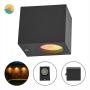 LÁMPARA LED DE MURO EXTERIOR NEGRO DTW 1800K A 3000K 6W IP65
