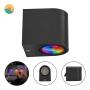 LÁMPARA LED RGB DE MURO EXTERIOR NEGRO IP65 CON FOCO INCLUIDO