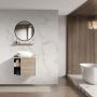 MUEBLE PARA BAÑO FLOTANTE VIGO 24" OAK PVC CON ESPEJO, REPISA Y OVALÍN