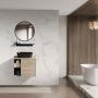 MUEBLE PARA BAÑO FLOTANTE VIGO 24" OAK PVC CON ESPEJO, REPISA Y OVALÍN