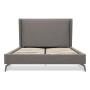CAMA QUEEN SIZE DE TELA GRIS CLARO CON BOX CONTEMPORÁNEO 180 KG