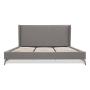 CAMA TAPIZADA KING SIZE DE TELA GRIS CLARO CON CABECERA CONTEMPORÁNEO 200 KG