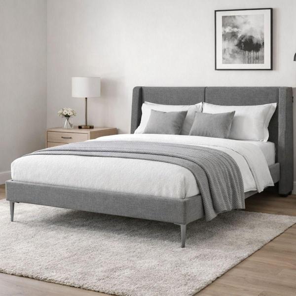 CABECERA MATRIMONIAL DICASA MILAN GRIS OSCURO + BASE SLIM