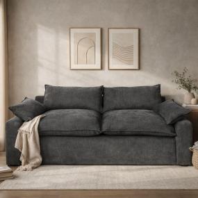 SOFÁ 3 PLAZAS PIT CHENILLE 200 X 100 X 70 CM GRIS OXFORD