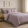 COMBO DICASA KING SIZE EDREDON COUZY LILA-GRIS + SABANAS SOFTY PLATINO