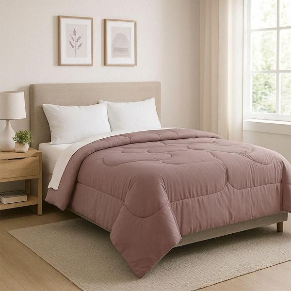 COMBO DICASA INDIVIDUAL EDREDON HOMMY LILA+ ALMOHADA ONE