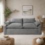 SOFÁ 3 PLAZAS PIT TELA CHENILLE 200 CM GRIS