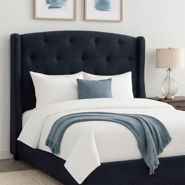 CABECERA MATRIMONIAL DICASA ZEFYR COLOR AZUL + BASE CAMA + COLCHÓN DICASATRINI