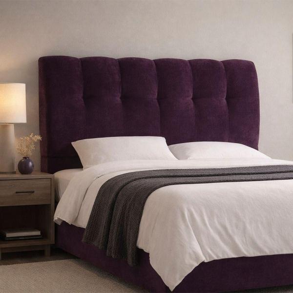 CABECERA INDIVIDUAL NUBE TAPIZADA MORADO MINIMALISTA PARA RECÁMARA