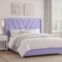 CABECERA KING SIZE AURORA TAPIZADA LILA GEOMÉTRICA MODERNA PARA RECÁMARA